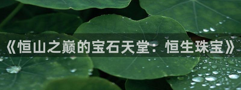 开丰娱乐平台地址：《恒山之巅的宝石天堂：恒生珠宝》