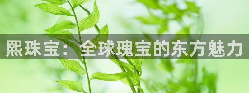 开丰娱乐登录网址：熙珠宝：全球瑰宝的东方魅力